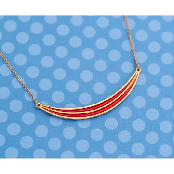 Vintage Minimalist "Team Leader 5 - '78"  Gold Tone Necklace by Avon 17 Inches - - Picture 1 of 3